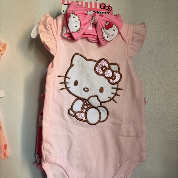 Hello Kitty Other - Hello Kitty Pink Glitter Onesie